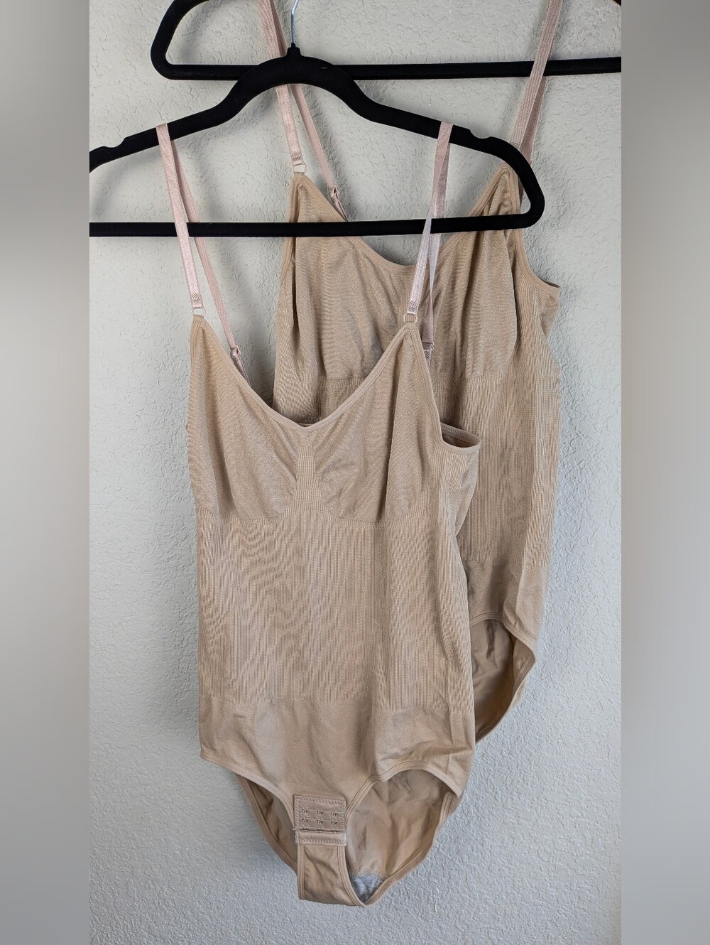NWOT Set Of 2 Shaping Bodysuits 3X Nude Hook And Eye Crotch Adjustable Straps